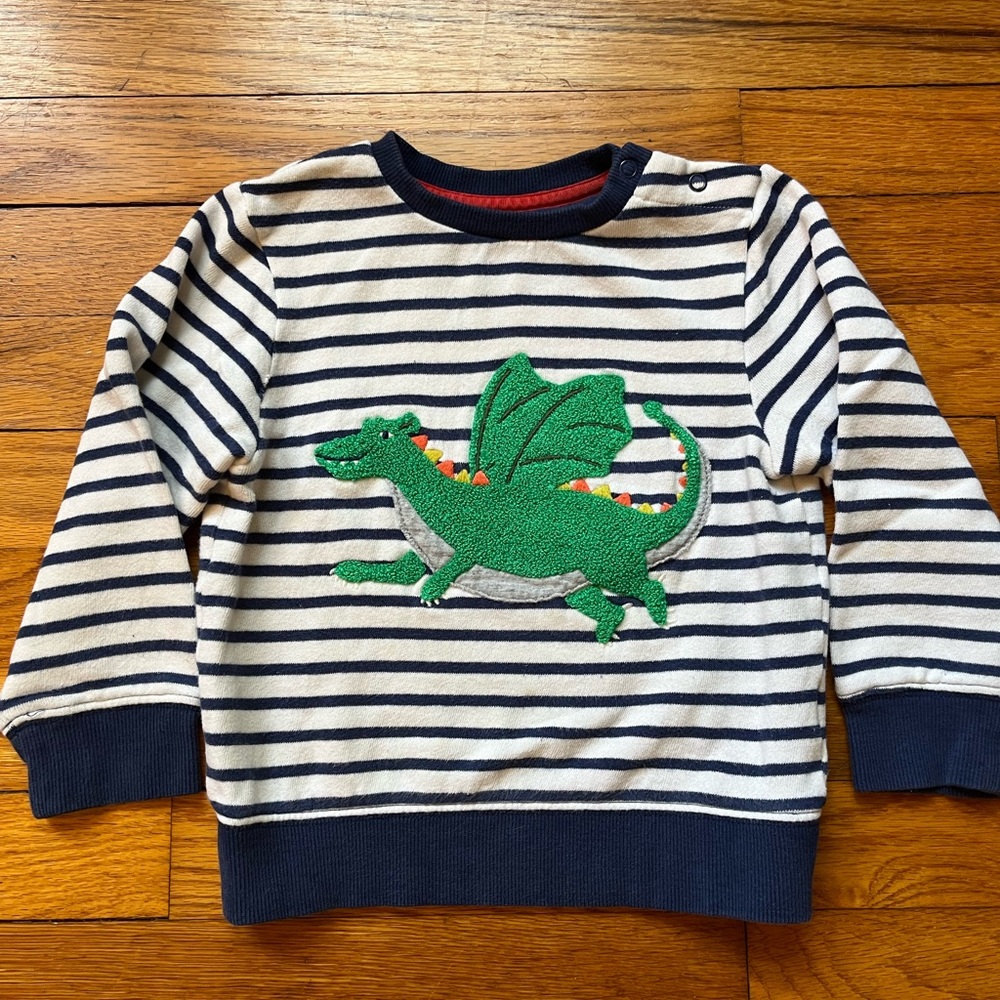 GUC Mini Boden Dragon Appliqué Pullover, 2/3Y